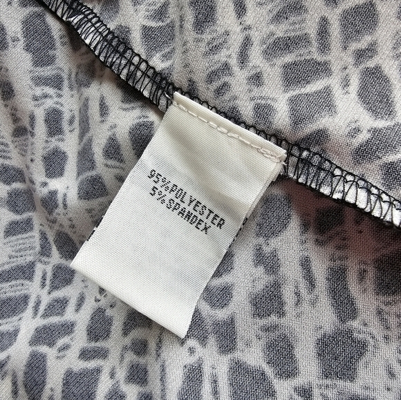 NWT Kenneth Cole side knot easy wear black & white print dress Sz. L - Picture 8 of 8